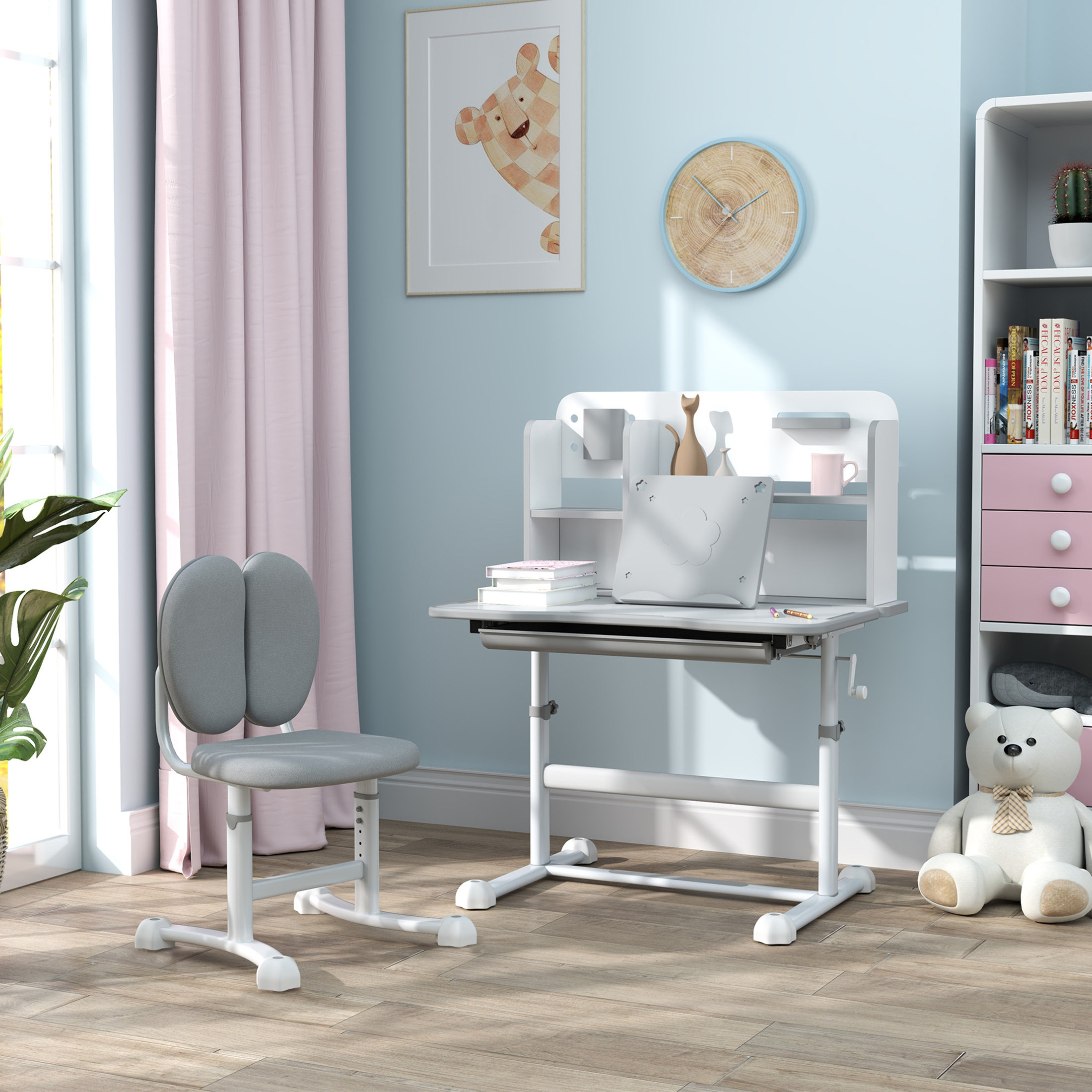thumbnail image 2 of OYAJIA Adjustable Kids Desk And Chair Set | Compact Writing Home Table For Children 2 of 4