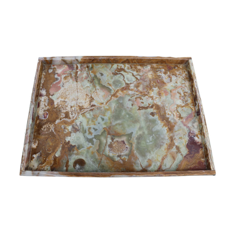 16” Rectangle Green Onyx Serving Tray – Elegant Luxury Home & Kitchen Decor