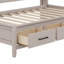 Lit de jour simple avec tablettes de rangement, planche de liège, ports USB et trois tiroirs-706612823