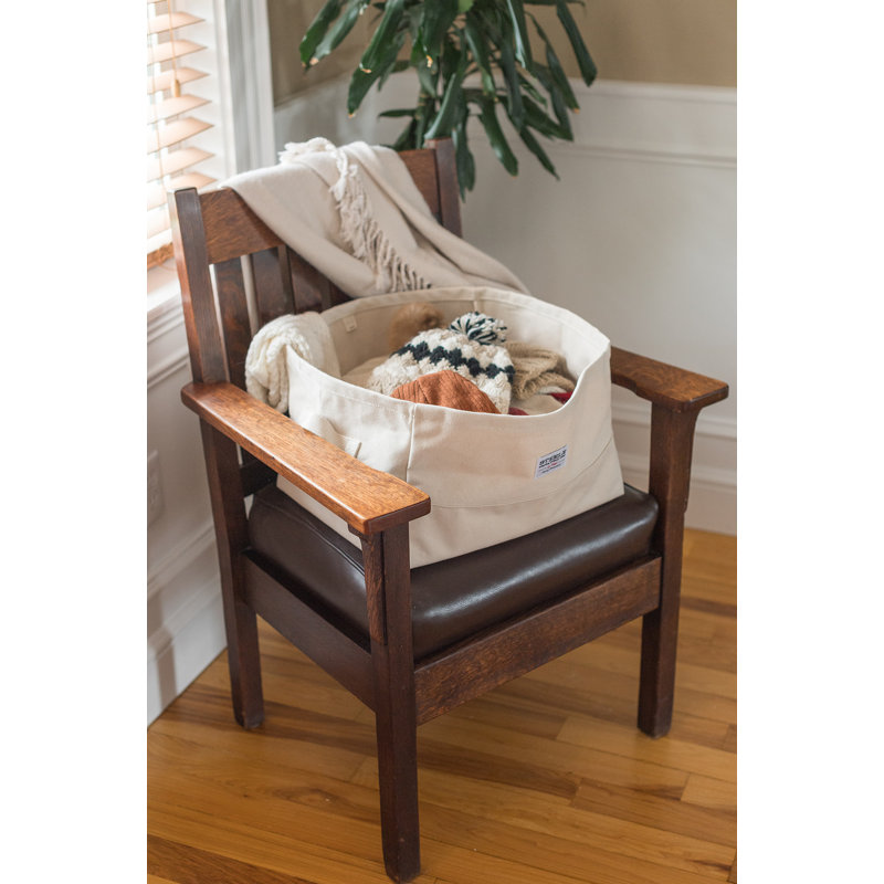 Grand bac de rangement en toile, Naturel