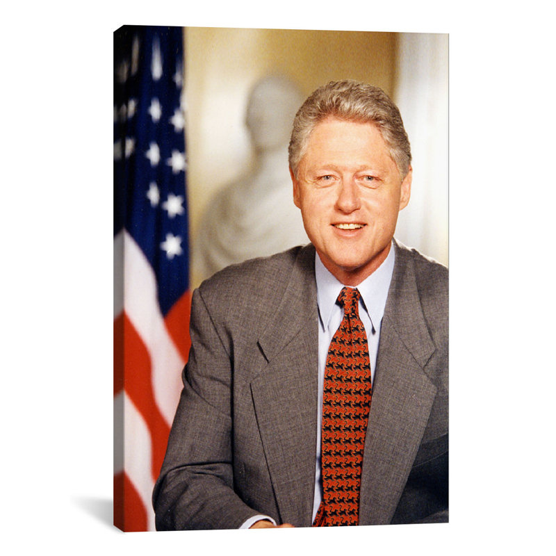"political bill clinton" , reproduction de photo sur toile, H 60 po x l 40po x P 1,5 po
