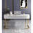 Luxury Sintered Stone Tabletop Writing Desk with Metal Base-110189241