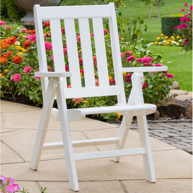 POLYWOOD Vineyard Folding Dining Chair, White