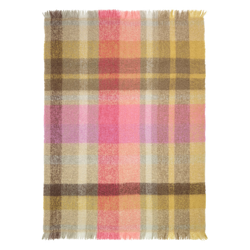 Fontaine Mohair Throw, Sepia Plaid