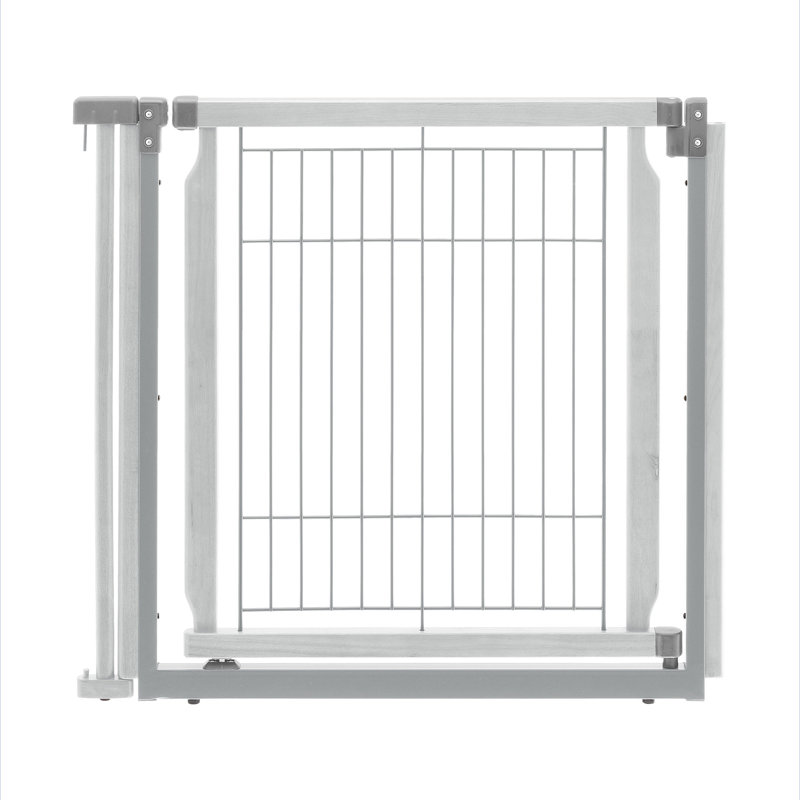 Wood Free Standing Pet Gate, Origami White