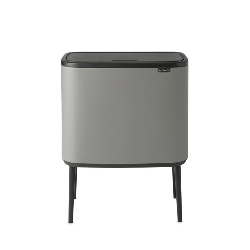 Poubelle à couvercle tactile Bo de 9,5 gallons (36 litres), Gris minerai de béton