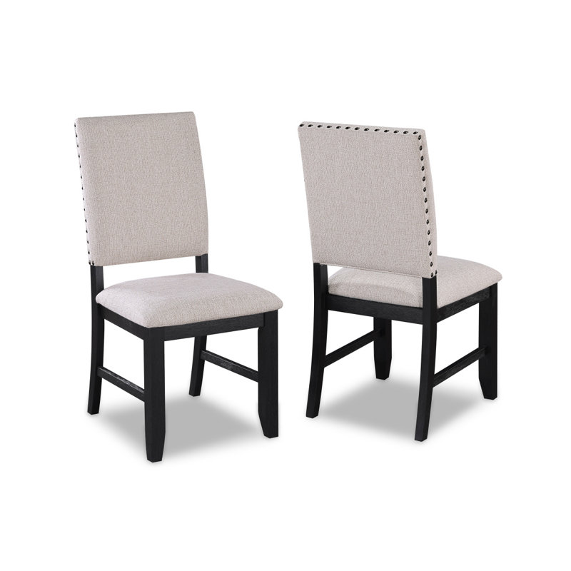 Revêtement transitionnel de style rétro 2 pièces gris anthracite chaud avec finition cloutée et garniture cloutée