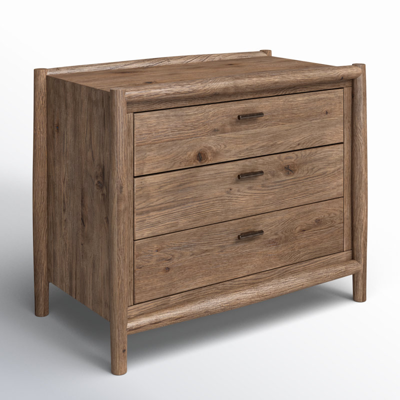 Cayenne 32'' W Solid Wood Nightstand, Weathred Oak