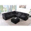 Canapé modulaire à la mode de 120 po avec cadre en fer et en chenille, noir, idéal pour le salon-1104390346