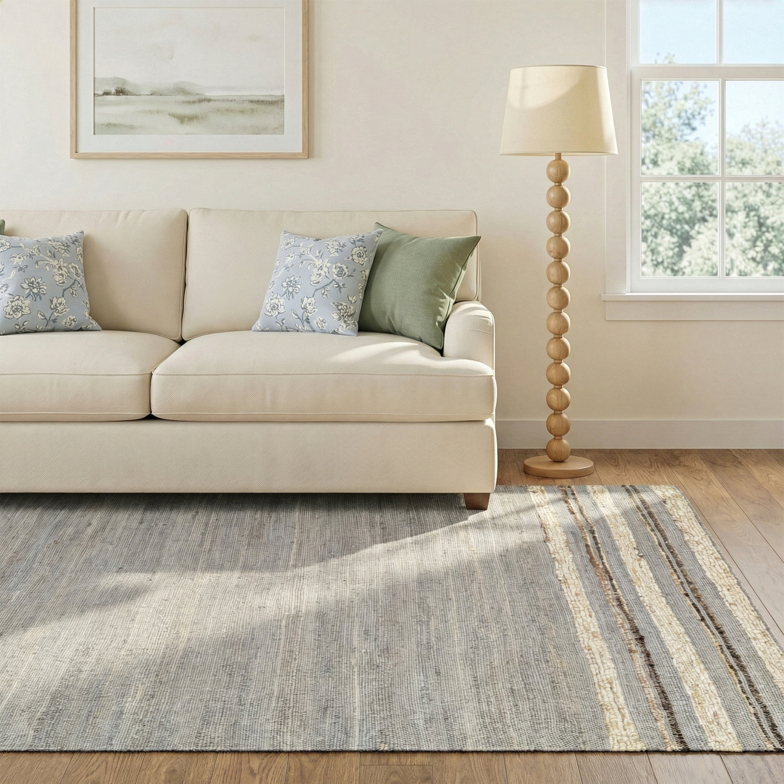 Bowry Handmade Gray Rug, Rectangle 9' x 12'