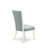5 Piece Dining Table Set Includes a Rectangle Dining Room Table with Butterfly Leaf and 4 Baby Blue Linen Fabric Parsons Chairs, Linen White-26153044-26190857-101813805