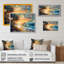 «Blue and Orange Shimmering Shores», reproduction sur toile de plage-444650991-444650998