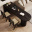 Table de bar droite noire en bois massif