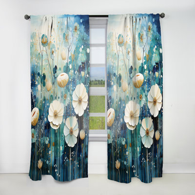 Lavida - Blue Tranquil Gardens III - Rideau Botanicals - Velours obscurcissant - 1 panneau