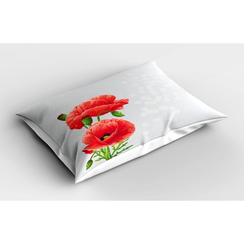 Ensemble de 2 taies décoratives Ambesonne Poppy Flower, H 20 po x l 26 po