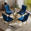 Ensemble de salle à manger à piédestal rond 5 pièces avec chaise capitonnée en velours pour salle à manger et salon-1248467047-1248467044-1246170666