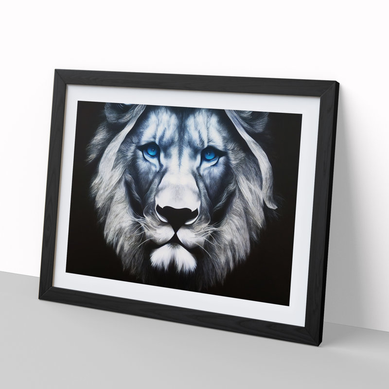 Awesome Lion - Framed Print, Black, 34cm H x 46cm W x 2cm D