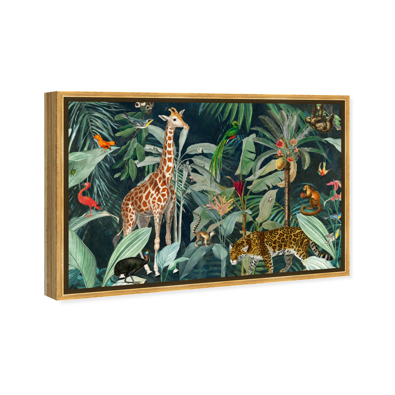 Jungle Reves - Impression sur toile, Toile encadrée, H 24 po x l 36 po, Doré