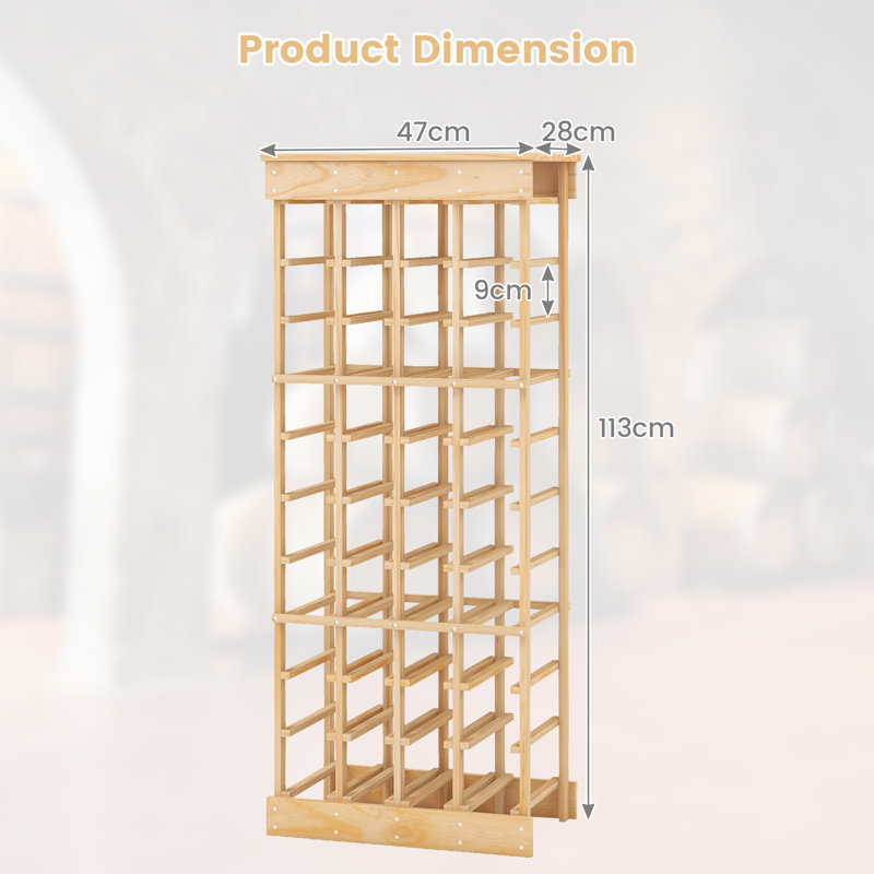 Sirias Solid Wood Wine Bottle Rack Yellow