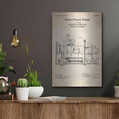 «Kitchen Garbage Blueprint Brevet Parchment» par Luxe Metal Portfolio