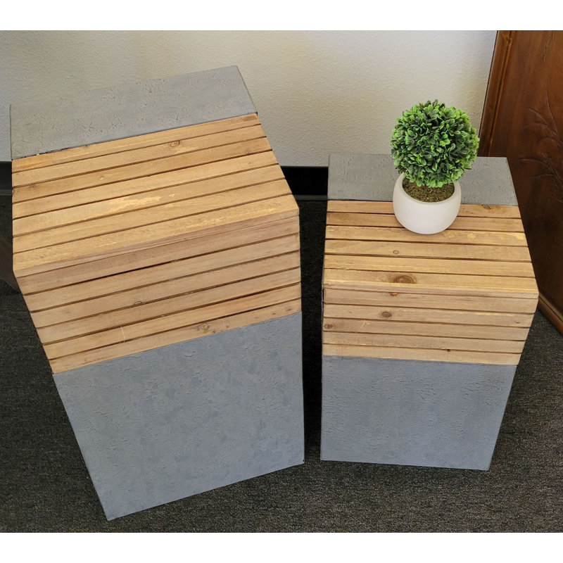 Table de bout à piédestal moderne (ensemble de 2)