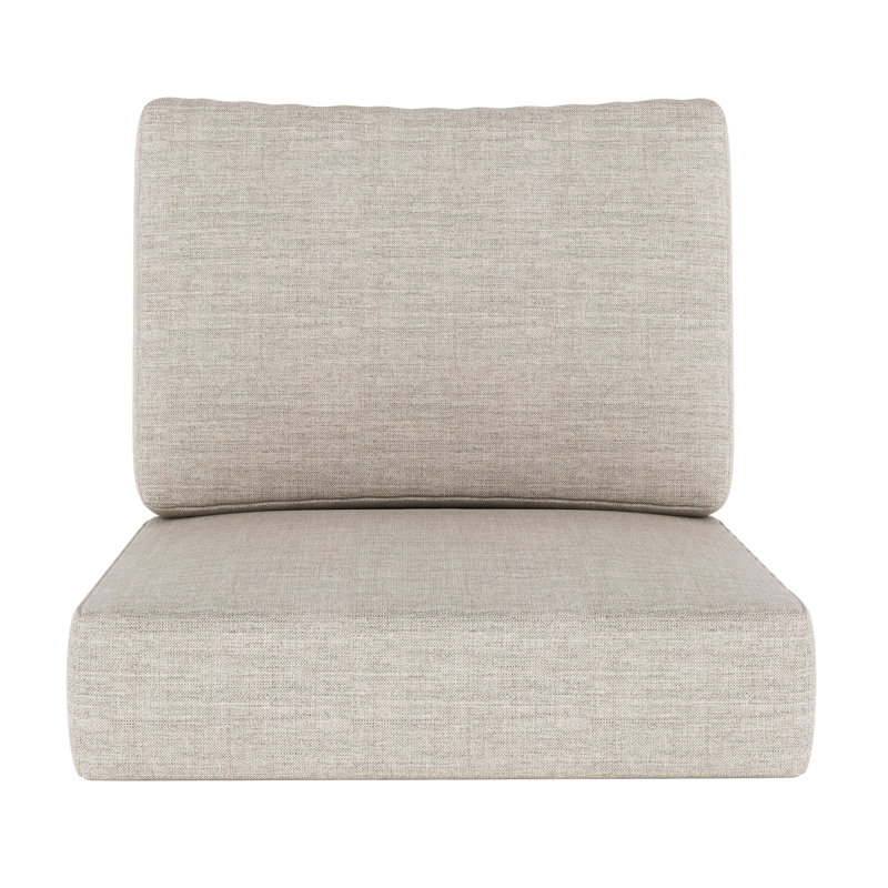 Amala Sunbrella® Outdoor Deep Seating Cushion, Sunbrella® Cast Silver, 25" W x 25.5" D