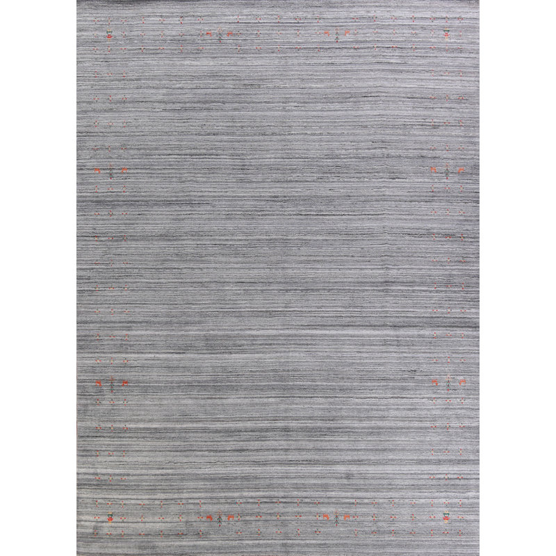 Tapis indien en laine fait à la main de style Gabbeh 9 x 12