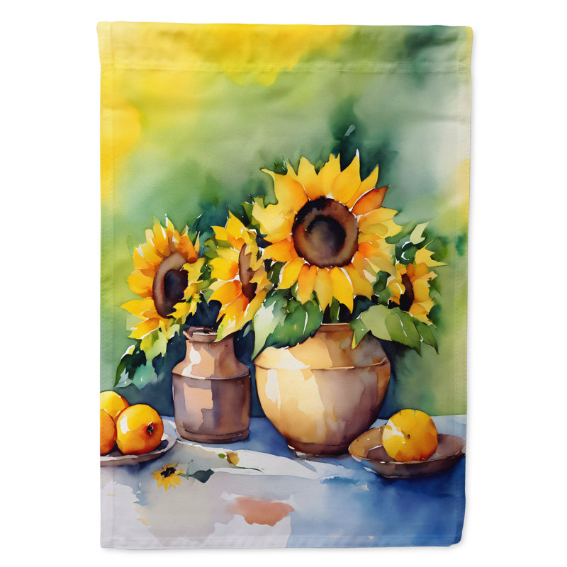 Tournesols dans le drapeau de la maison à l'aquarelle