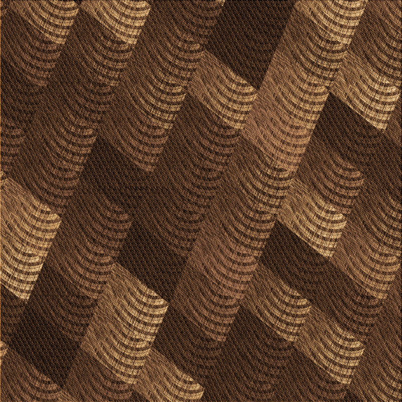 Tapis abstrait en laine brun, Carré 5 pi
