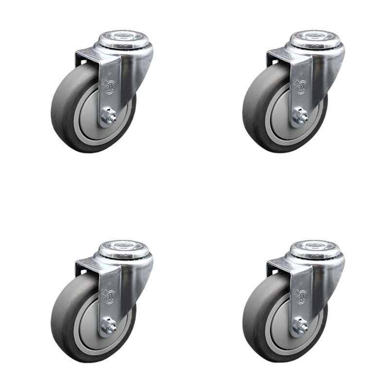 Roue pivotante en caoutchouc thermoplastique avec roulettes
