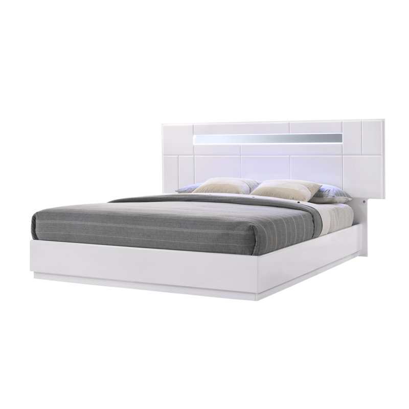 Lit plateforme Augie, Grand, Laque blanche