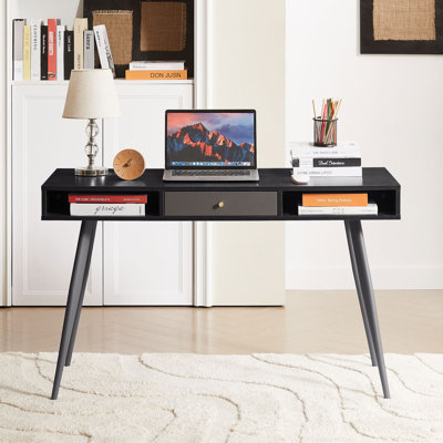 Bureau de bureau Mid-Century avec ports USB, prise de courant et tiroirs de rangement
