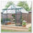 8X6FT-Green Double Door Polycarbonate Greenhouse Raised Base and Anchor Aluminum Heavy Duty Walk-in Greenhouses for Outdoor Backyard in All Season-120352677-120352678