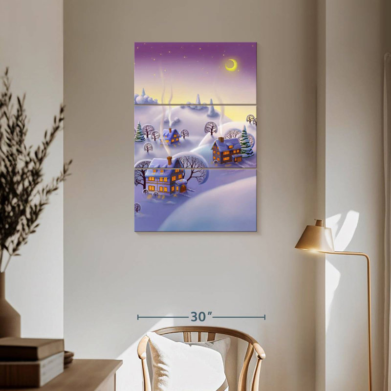 Village d'hiver de Noël Alvord, H 57 po x l 36 po