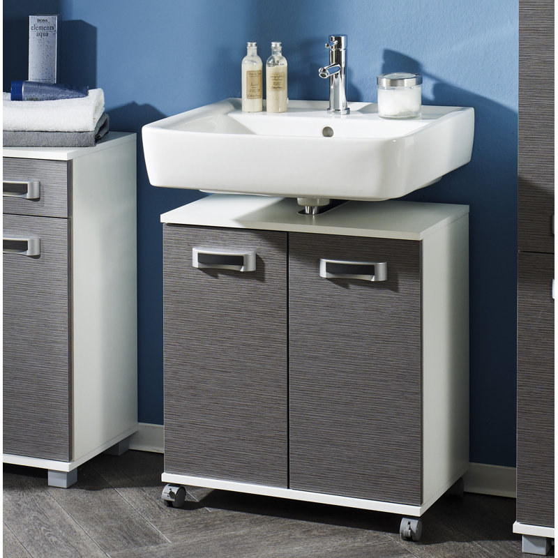 Cadiz 59.8cm Bathroom Vanity Base Only, Grey/Brown/Blue