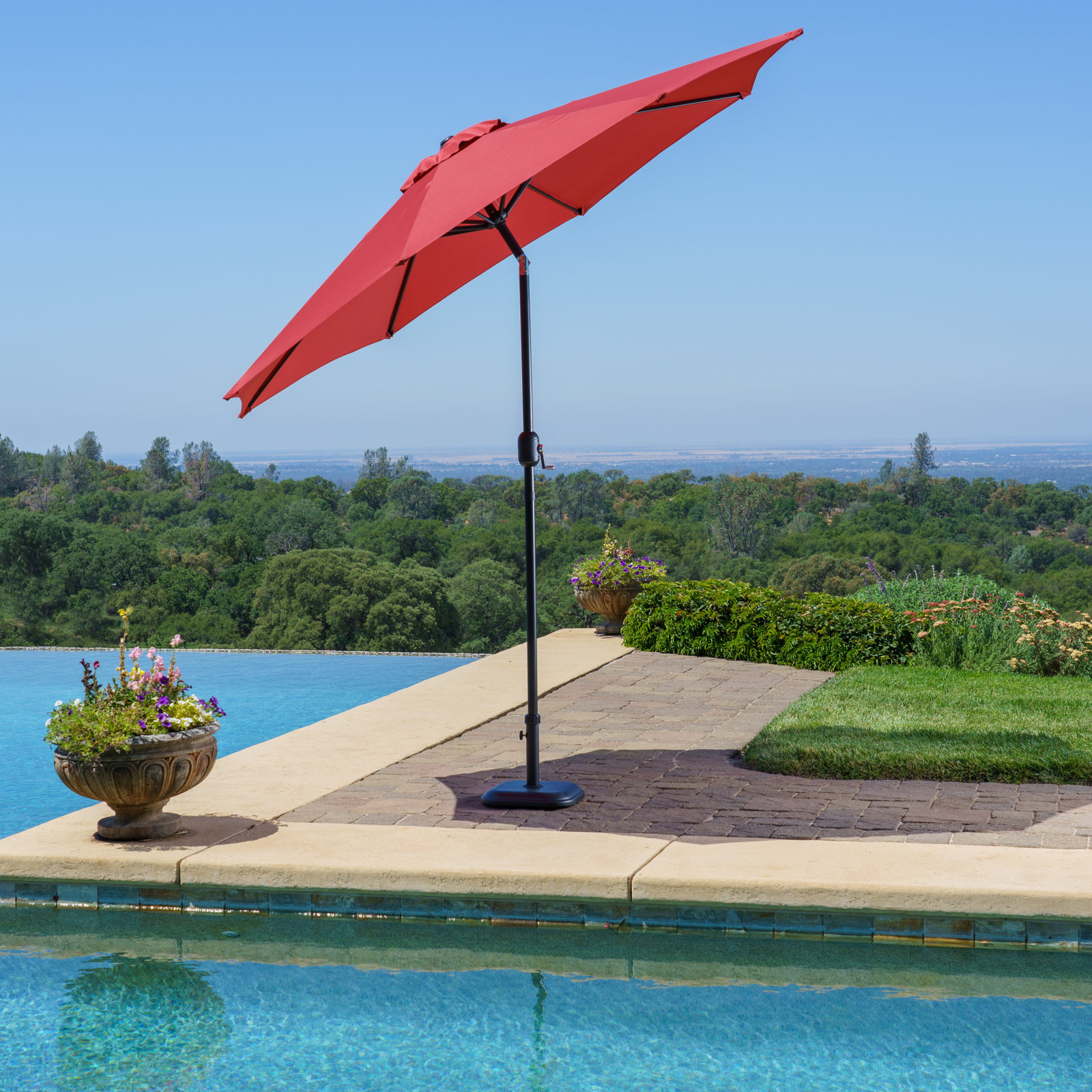 Jemma 9' Diameter Market Umbrella, Red