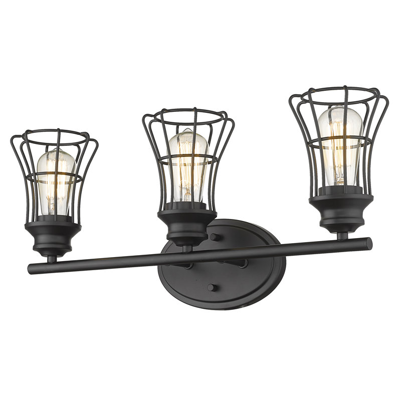 Éclairage pour meuble-lavabo 3 lumières Painesville, Noir mat