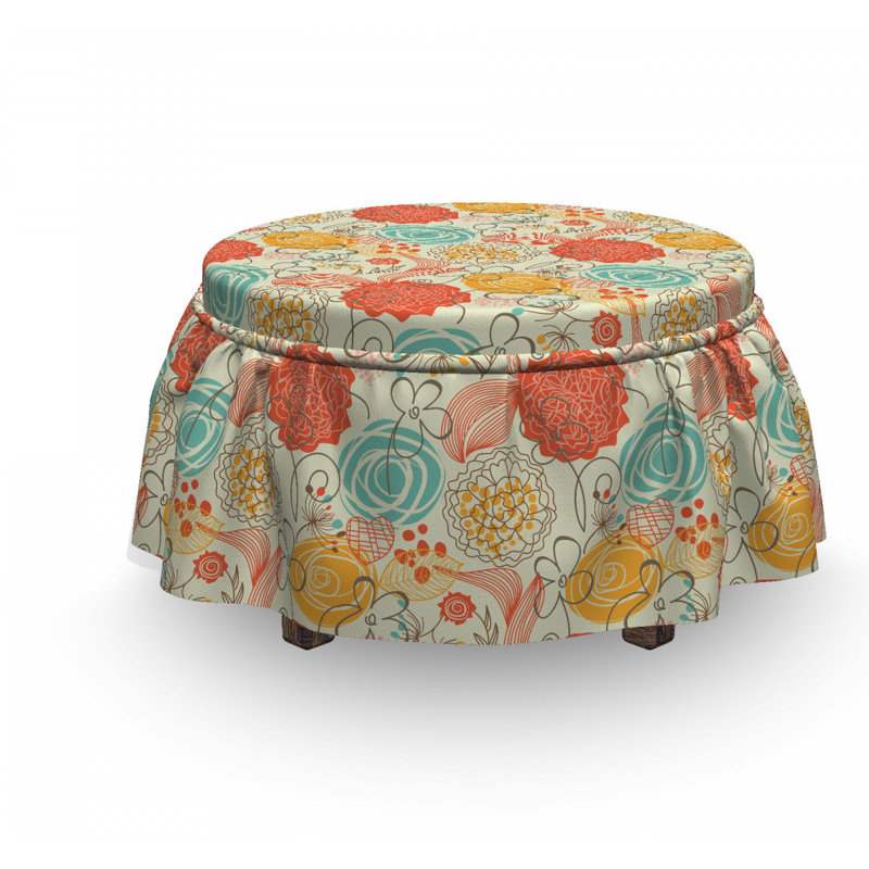 Housse pour repose-pieds doodle de jardin joyeuse