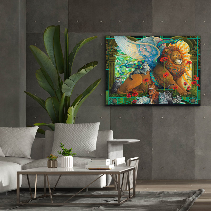 «The Protector» par David Galchutt, art mural sur toile, H 40 po x l 54 po x P 1,5 po