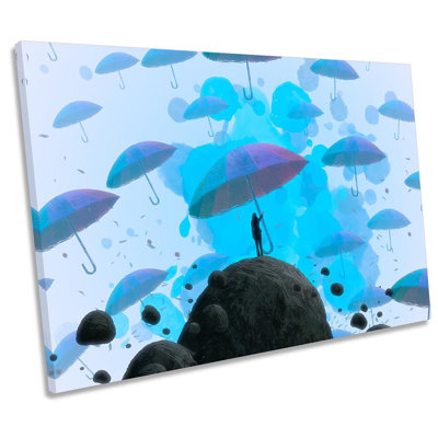 Umbrella Abstract Dream - Wrapped Canvas Print