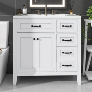 Meuble-lavabo simple 36 po avec tiroirs pratiques