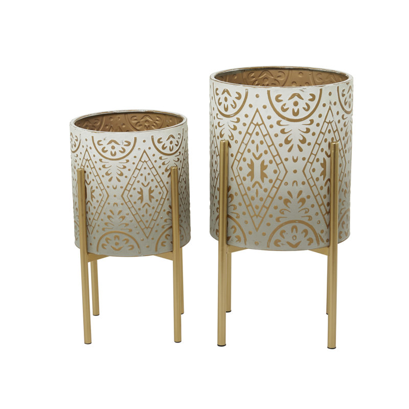Atrell Metal Pot Planter (Set of 2)