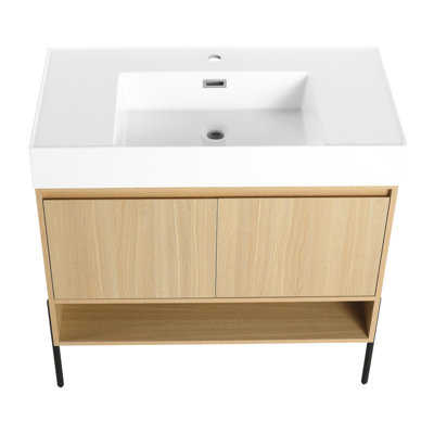 Meuble-lavabo sophistiqué avec des matériaux de qualité et un design élégant