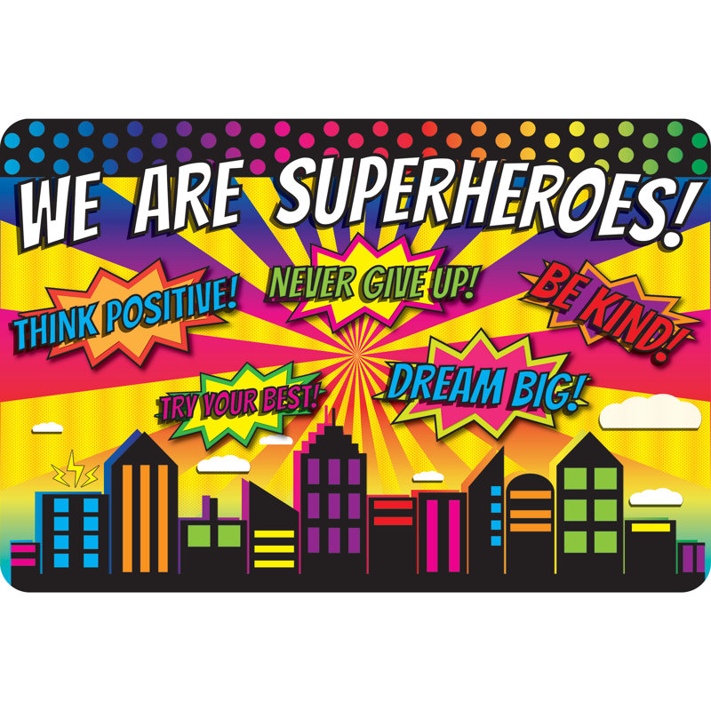 The Original Fun Mat, Welcome Mat, 15,5 po X 23,5 po, Superhero Welcome Mat
