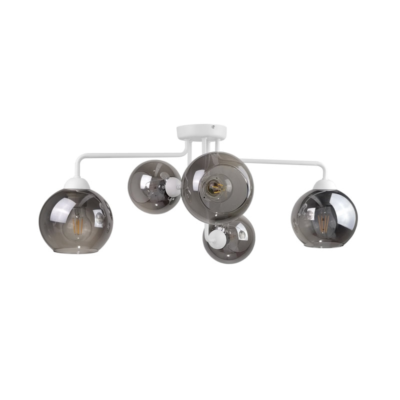 Corder Glass Semi Flush Mount, White