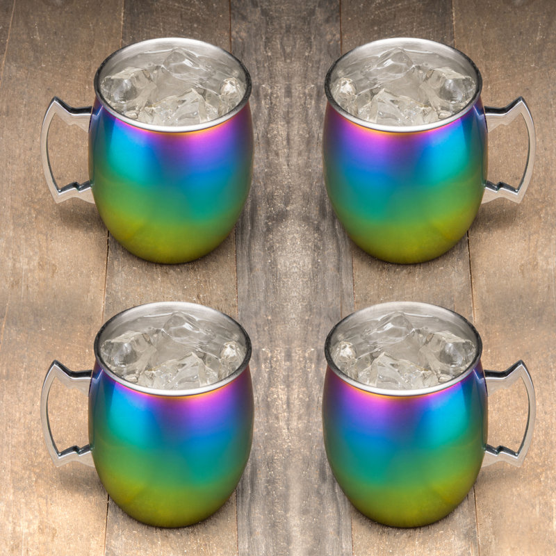 20 oz Tasse en acier inoxydable Moscow Mule, Arc-en-ciel