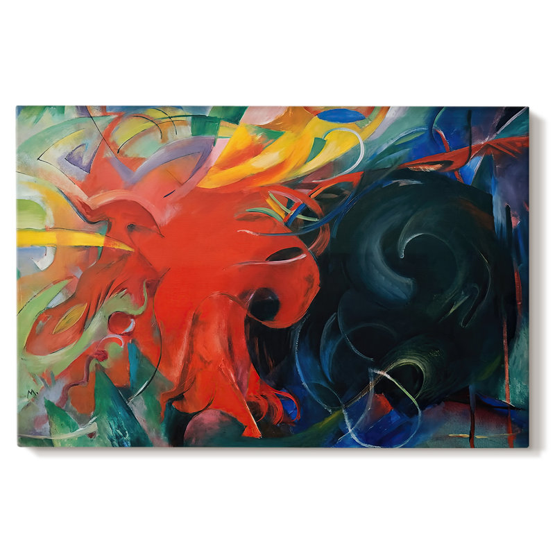 Fighting Forms (Kämpfende Formen) -Franz Marc-Toile tendue avec châssis-1914, 40 x 60