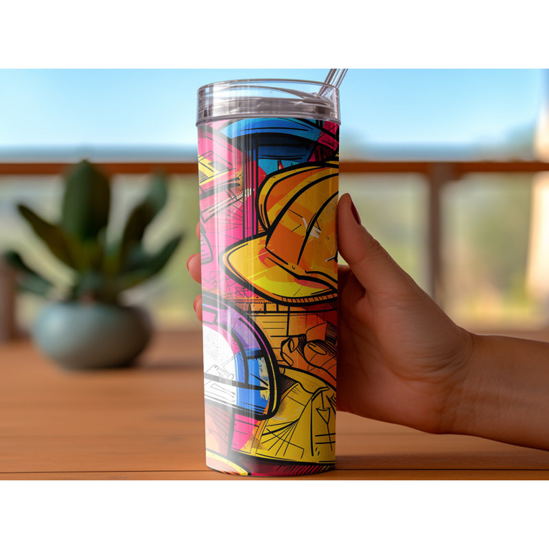 Choose Handmade Tumblers 591ml Vacuum Insulated Stainless Steel (18/8) Travel Tumbler with Straw