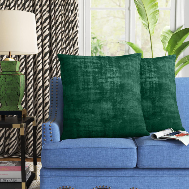 Square Euro Cushion Cover, Green