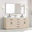 Meuble-lavabo double 22 po avec comptoir en quartz blanc Kaysee